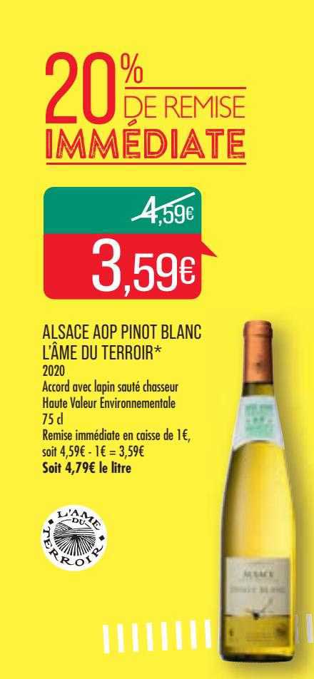alsace aop pinot blanc l'âme du terroir 2020