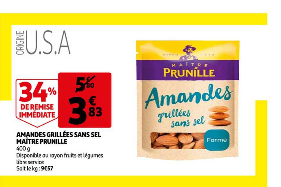 amandes grillées sans sel maître prunille