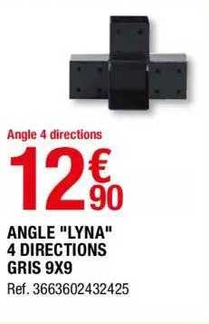 angle "lina" 4 directions gris 9x9