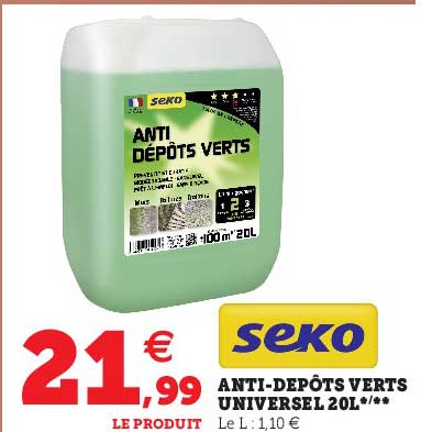 anti-dépôts verts universel 20 l seko