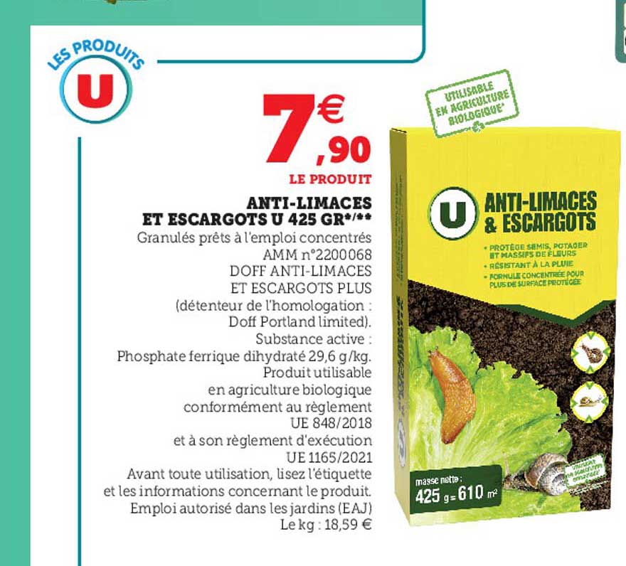 anti-limaces et escargots u 425 gr