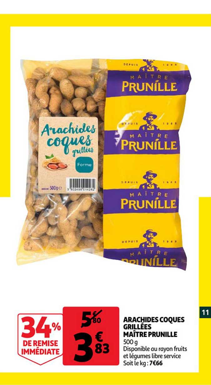 arachides coques grillées maître prunille