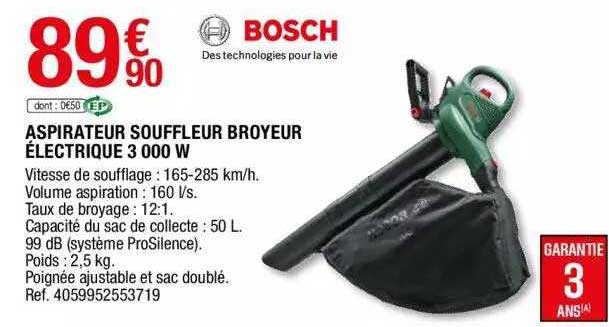Aspirateur Souffleur Broyeur électrique 3000 W Bosch