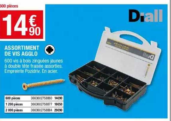 assortiment de vis agglo diall
