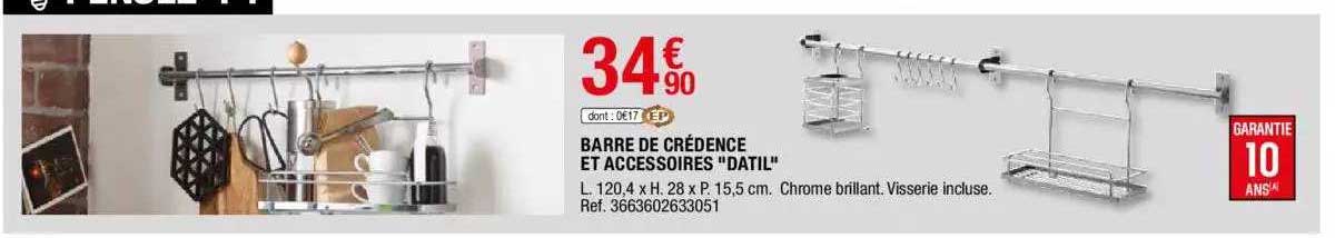 Barre De Crédence Et Accessoires "datil"