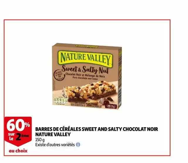 barres de céréales sweet and salty chocolat noir nature valley