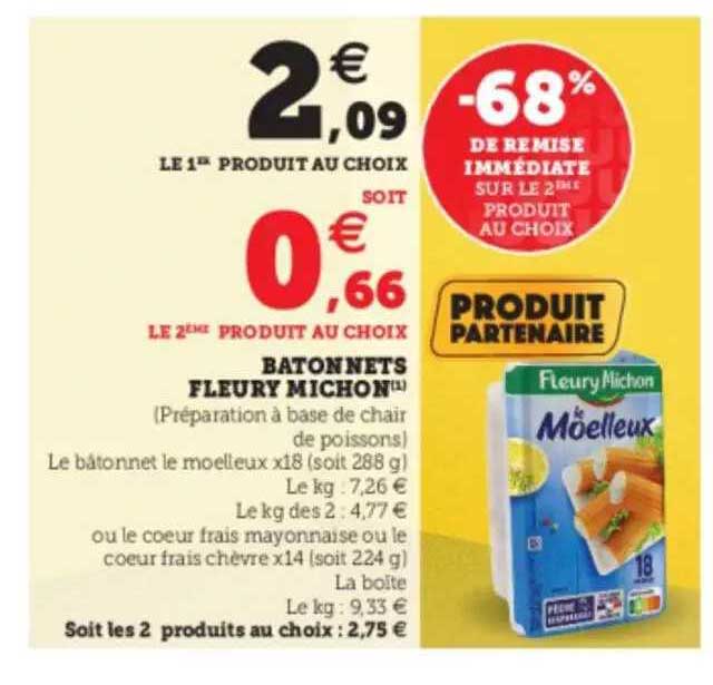 bâtonnets fleury michon