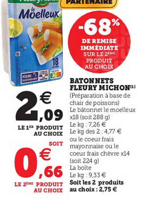 bâtonnets fleury michon