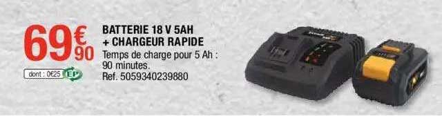 batterie 18 v 5ah + chargeur rapide