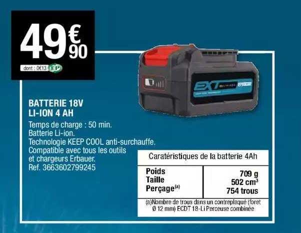 batterie 18v li-ion 4 ah