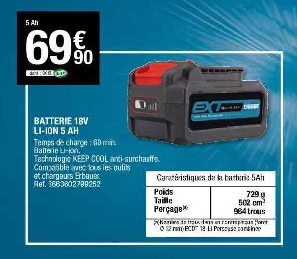 batterie 18v li-ion 5 ah