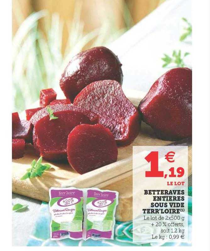 betteraves entières sous vide terr'loire