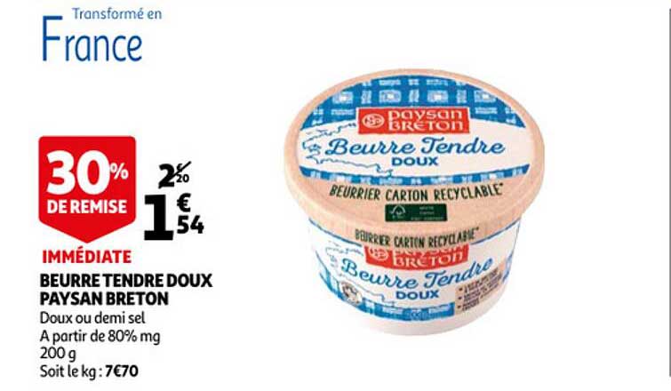 beurre tendre doux paysan breton