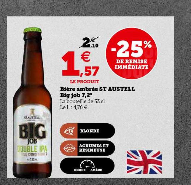 Bière Ambrée St Austell Big Job 7,2°