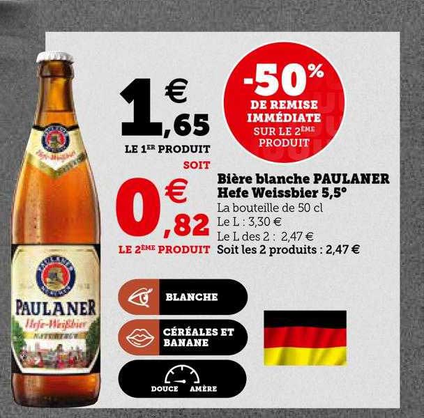 bière blanche paulaner hefe weissbier 5,5°