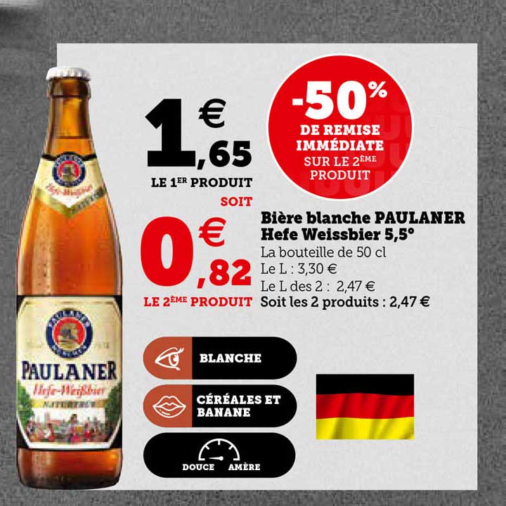 bière blanche paulaner hefe weissblier 5,5°