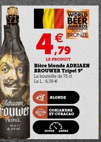 bière blonde adriaen brouwer tripel 9°