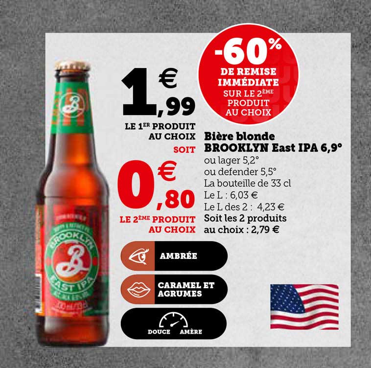 bière blonde brooklyn east ipa 6,9°