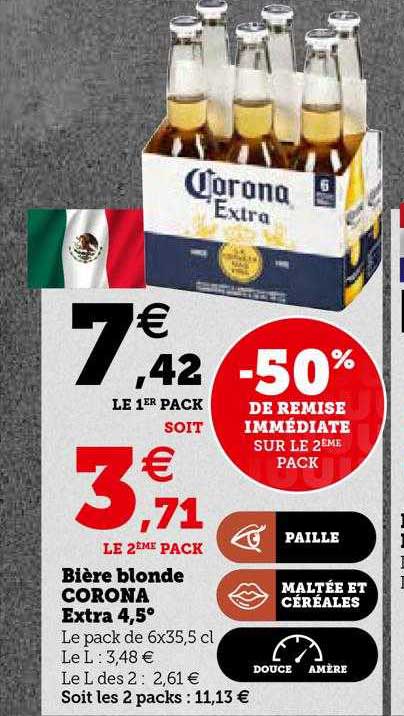 Bière Blonde Corona Extra 4,5°