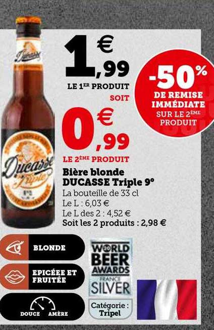 Bière Blonde Ducasse Triple 9°
