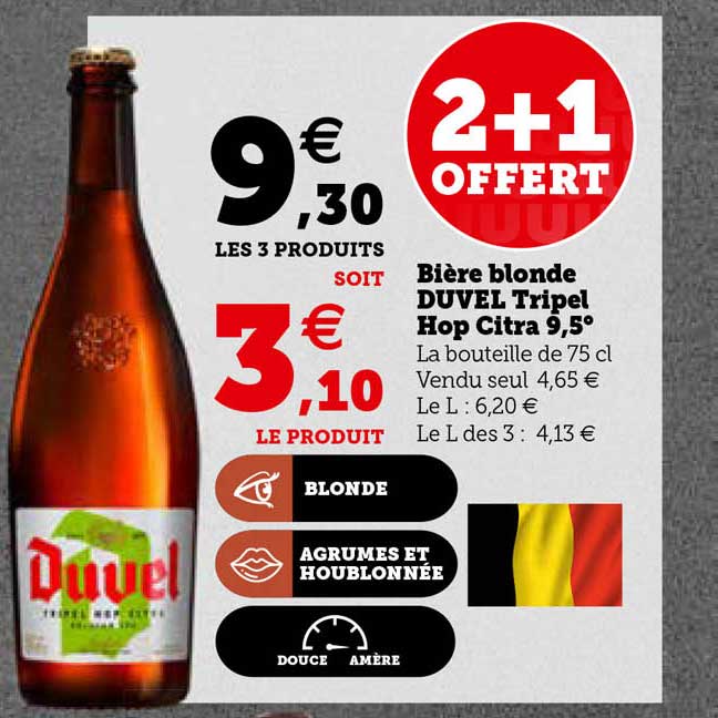 Bière Blonde Duvel Tripel Hop Citra 9,5°