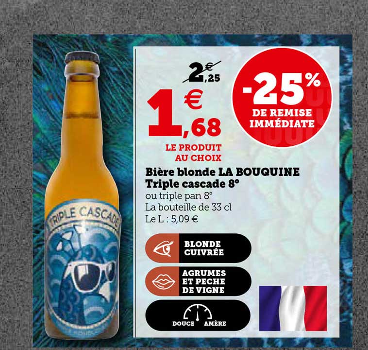 Bière Blonde La Bouquine Triple Cascade 8°