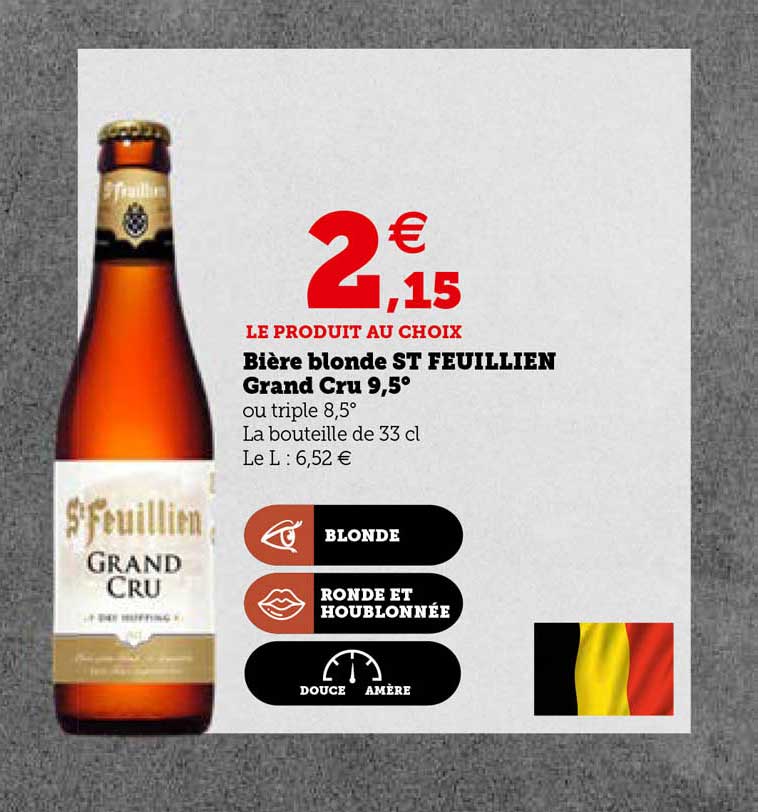 bière blonde st feuillien grand cru 9,5°