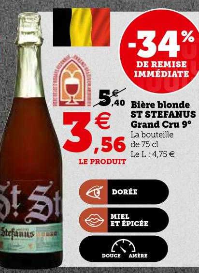 bière blonde st stefanus grand cru 9°