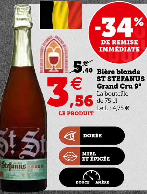 bière blonde st stefanus grand cru 9°