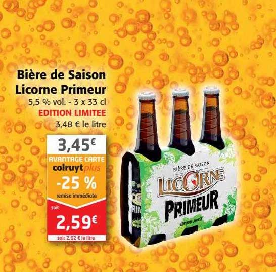 Bière De Saison Licorne Primeur