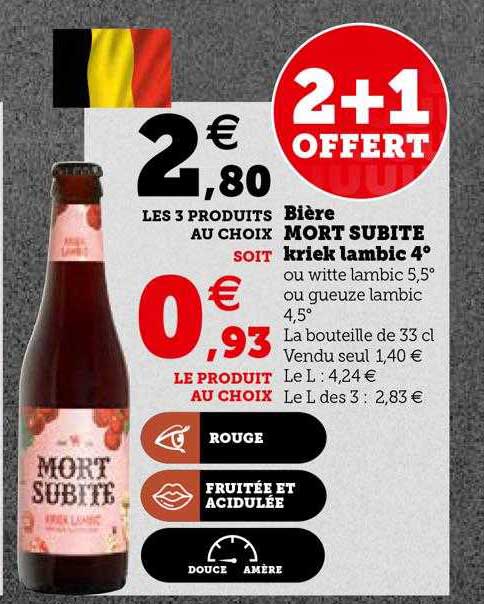 bière mort subite kriek lambic 4°
