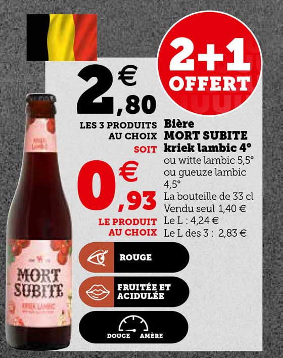 bière mort subite kriek lambic 4°