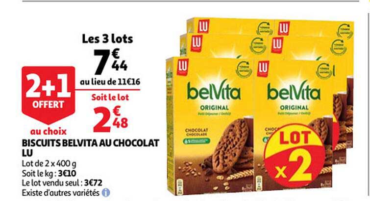 Biscuits Belvita Au Chocolat Lu