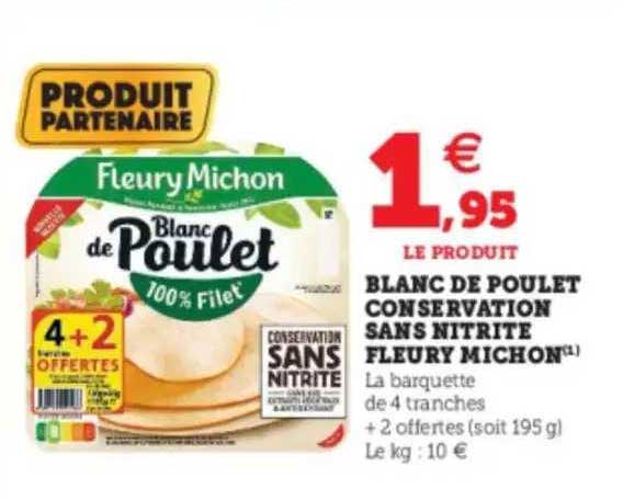 blanc de poulet conservation sans nitrite fleury michon