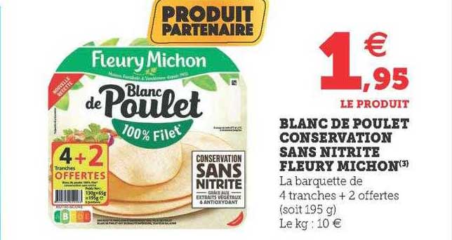 blanc de poulet conservation sans nitrite fleury michon