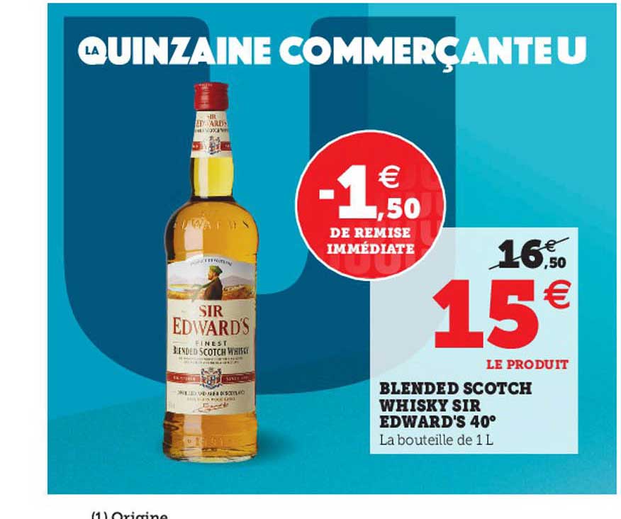 blended scotch whisky sir edward's 40°