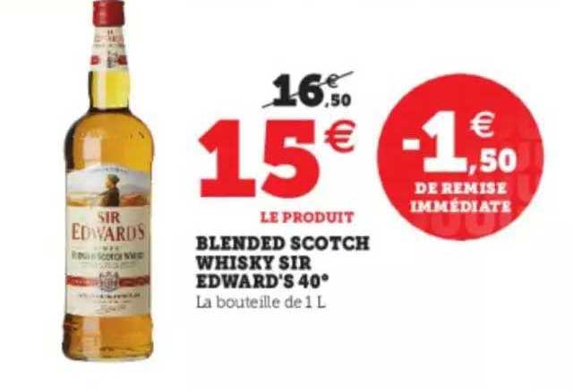 blended scotch whisky sir edward's 40°