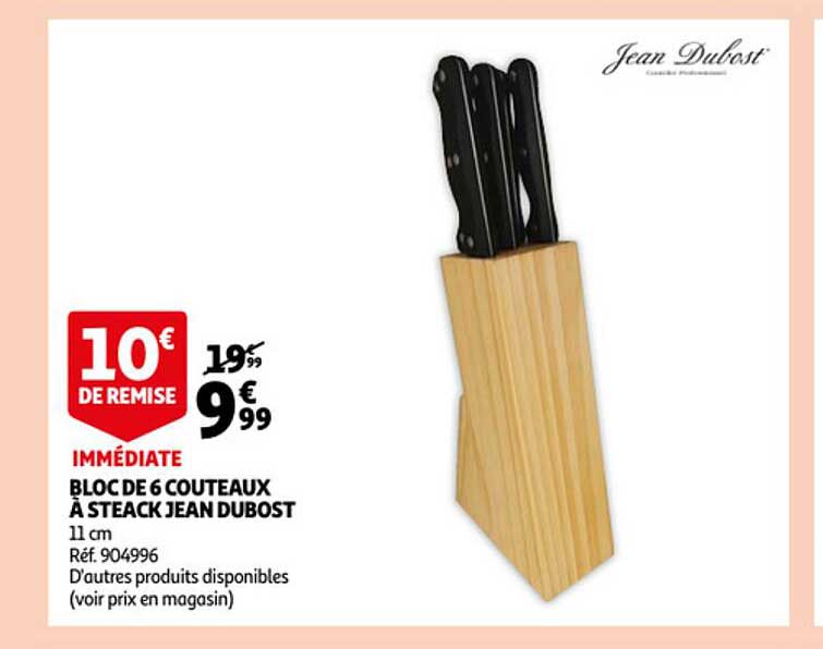 bloc de 6 couteaux à steack jean dubost