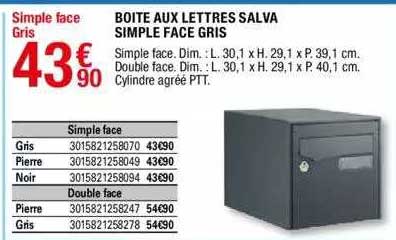 Boîte Aux Lettres Salva Simple Face Gris