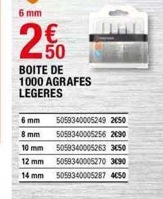 boîte de 1000 agrafes légères