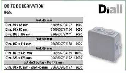 boîte de dérivation diall