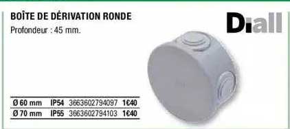 boîte de dérivation ronde diall