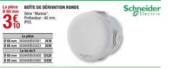 boîte de dérivation ronde schneider