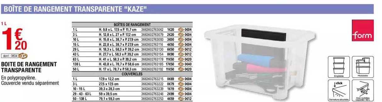 boîte de rangement transparente "kaze"