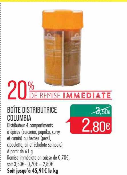 boîte distributrice columbia