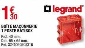 boîte maçonnerie 1 poste batibox legrand