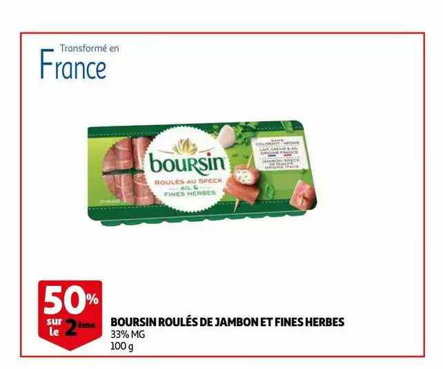 Boursin Roulés De Jambon Et Fines Herbes