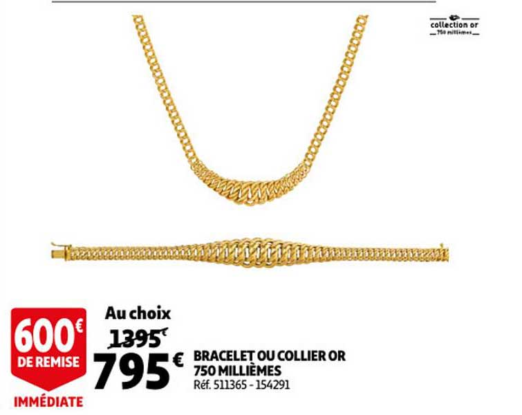 bracelet ou collier or 750 millièmes