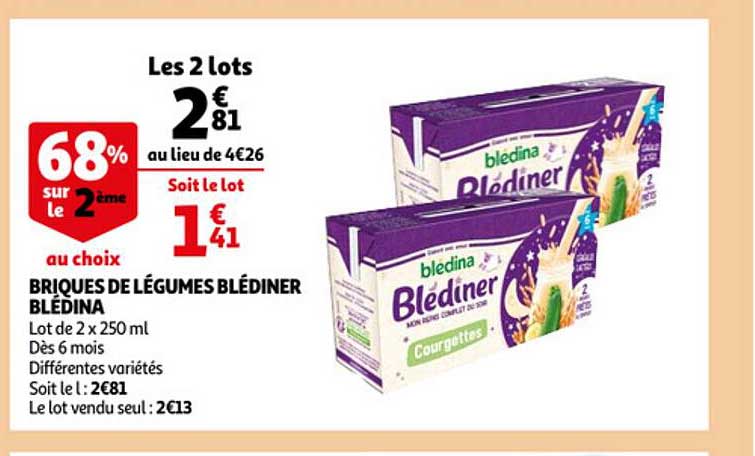 briques de légumes blédiner blédina
