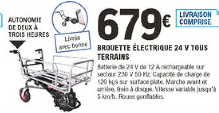 brouette électrique 24 v tous terrains